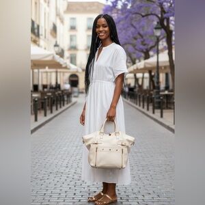 Authentic YSL Cream Tote Bag